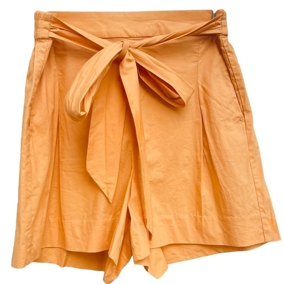 J CREW Yellow Summer Shorts Tie Paper Bag High Waist Elastic style AL593 - Picture 1 of 7